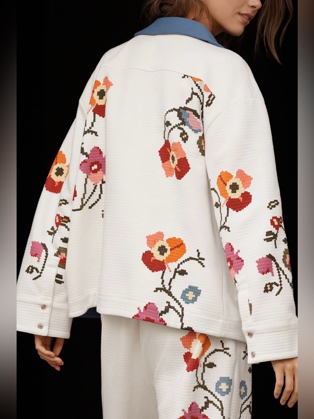 By Anthropologie Quilted Pajama Top - Picture 2 of 8